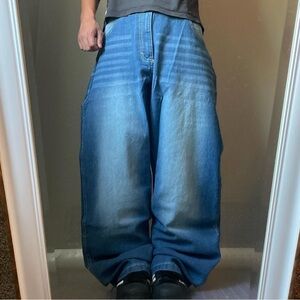 Wide-Leg black washed southpole style baggy jeans